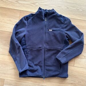 Figs on-shift fleece scrub jacket navy women’s size medium